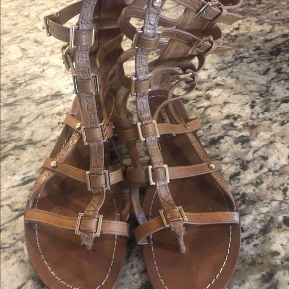 Tory Burch Reggie Gladiator Tan Sandal Size 8 - Picture 5 of 10